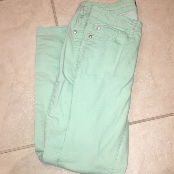 Mint color forever 21 skinny jeans - Picture 3 of 4